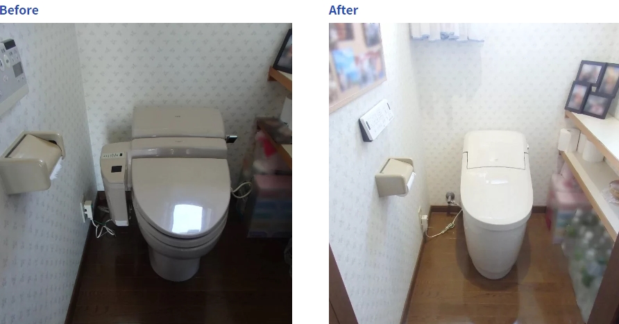 エディオンリフォーム 10万円台のトイレリフォームのビフォーアフター写真