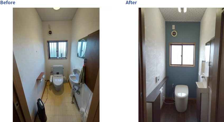エディオンリフォーム 50万円台のトイレリフォームのビフォーアフター写真